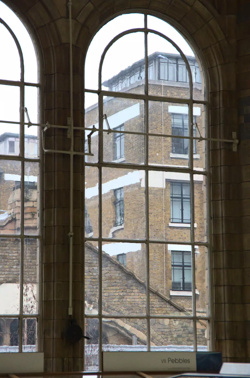 The view out of rippled glass, from A Trip to the Natural History Museum, Kensington, London - 15th January 2022