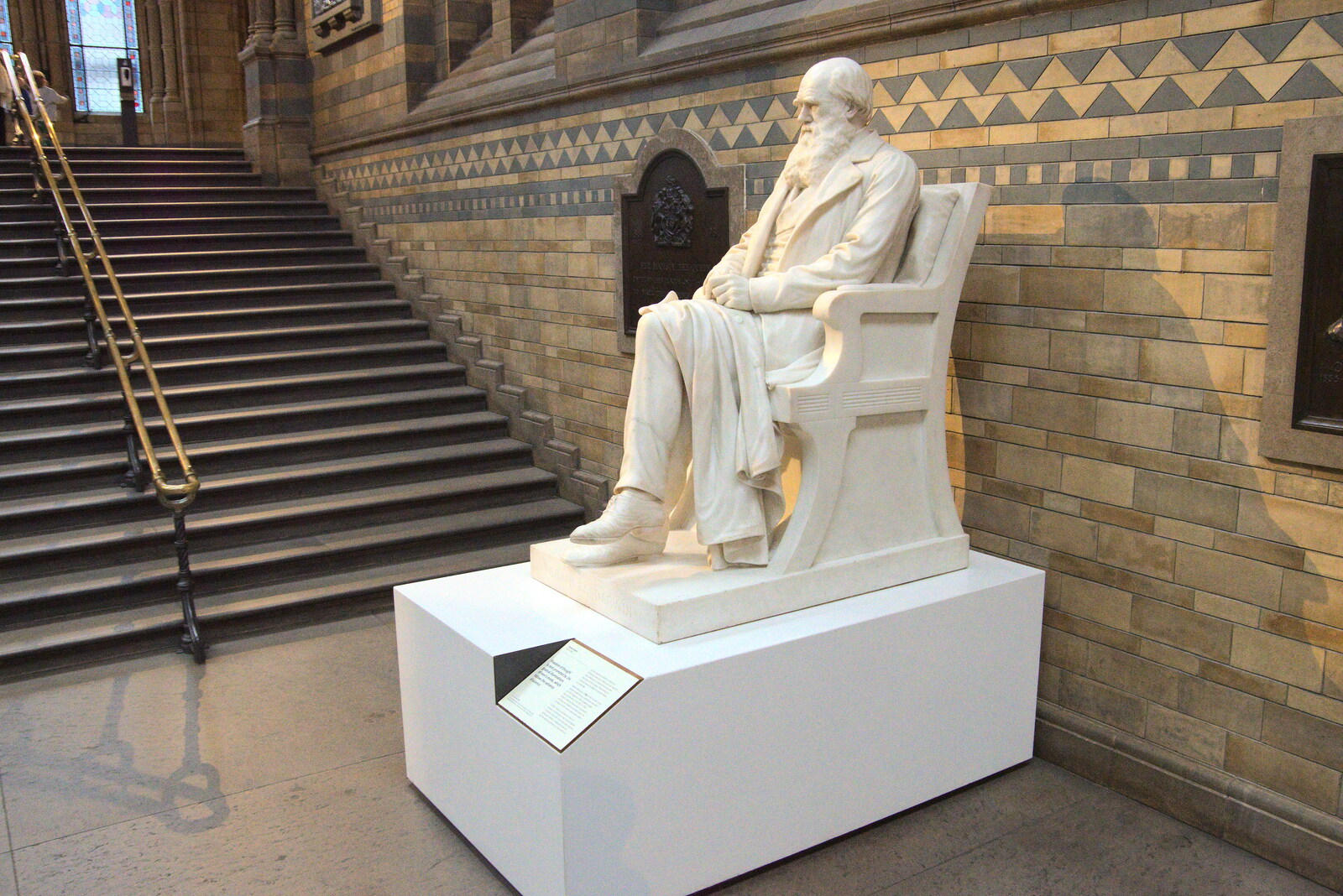 Charles Darwin looks out onto the heaving masses from A Trip to the Natural History Museum, Kensington, London - 15th January 2022