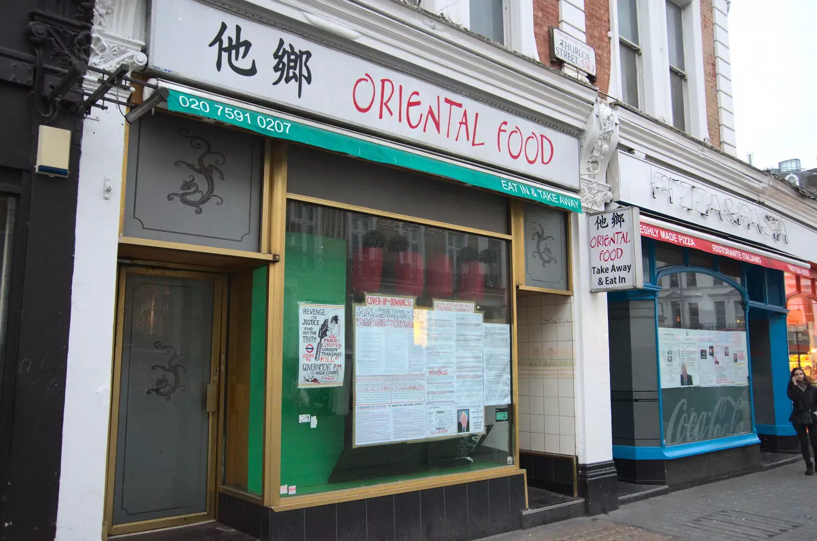 A pair of derelict restaurants, from A Trip to the Natural History Museum, Kensington, London - 15th January 2022