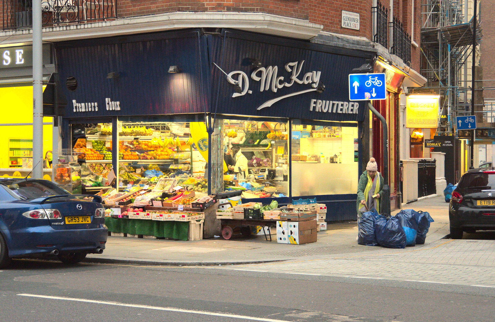 An illuminated greengrocers from A Trip to the Natural History Museum, Kensington, London - 15th January 2022