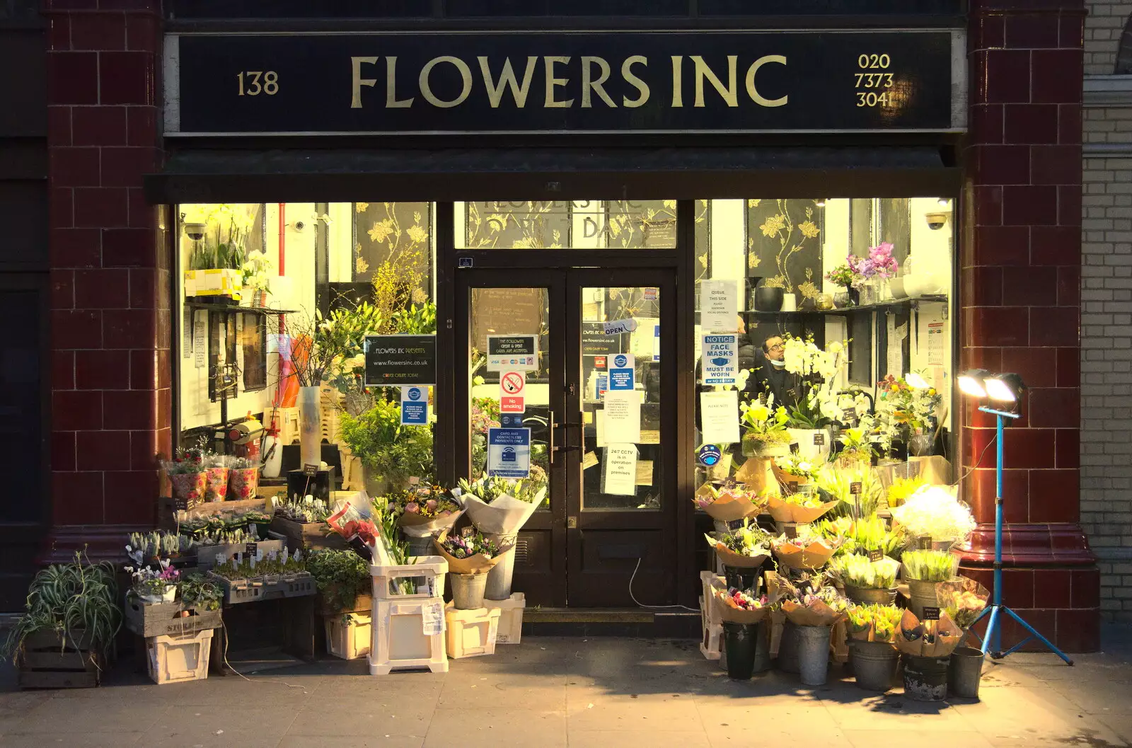 A florist called Flowers Inc, from A Trip to the Natural History Museum, Kensington, London - 15th January 2022