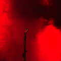 Vanity Fairy and Let's Eat Grandma, Arts Centre, Norwich - 26th January 2022, A microphone waits in clouds of red smoke