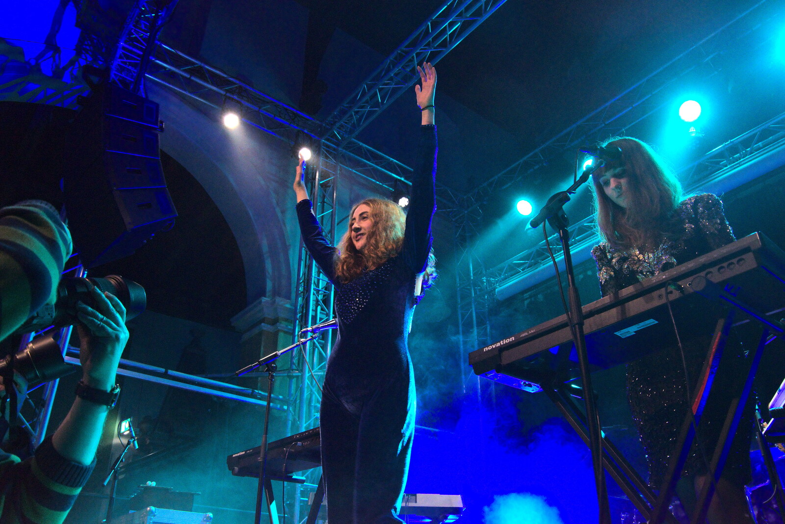 Vanity Fairy and Let's Eat Grandma, Arts Centre, Norwich - 26th January 2022: Rosa does arms up
