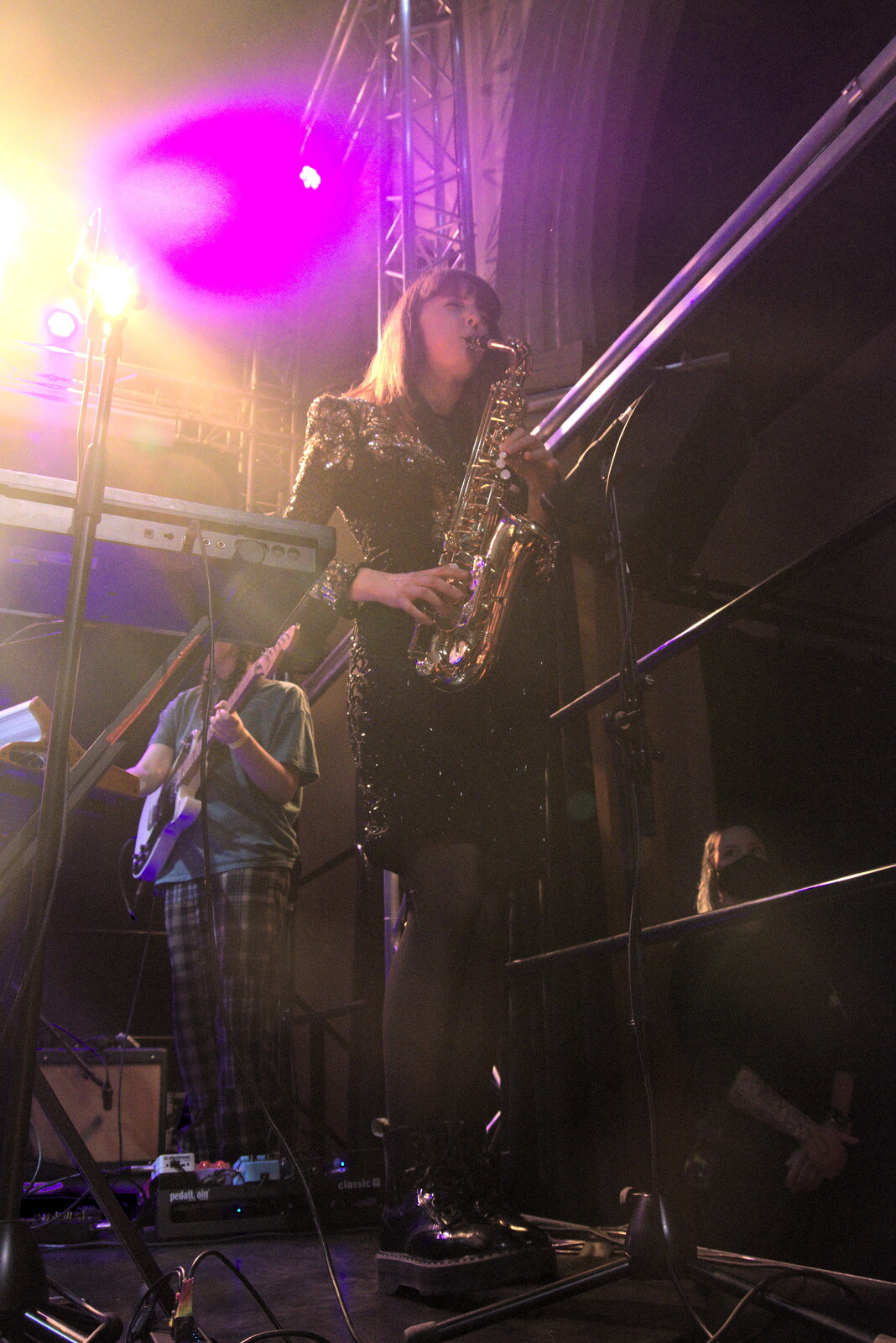 Vanity Fairy and Let's Eat Grandma, Arts Centre, Norwich - 26th January 2022: Jenny Hollingworth plays some saxophone