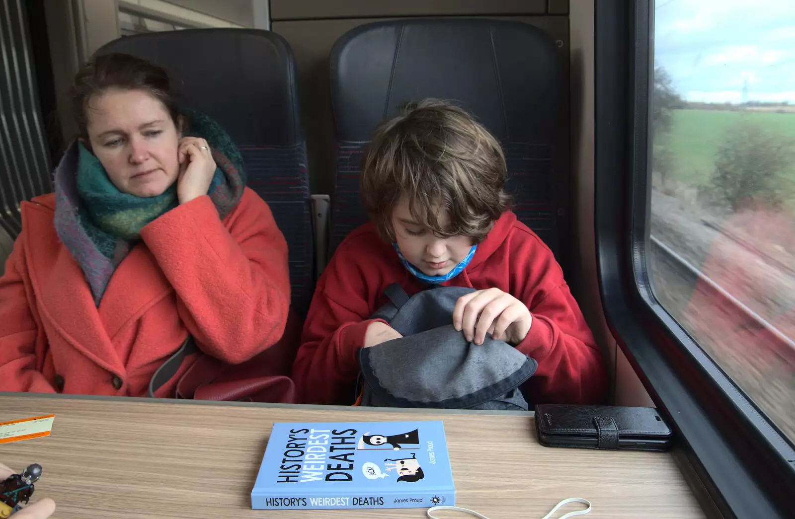 Fred checks for Lego in his bag, from A Trip to the Odeon Cinema, Riverside, Norwich - 29th January 2022