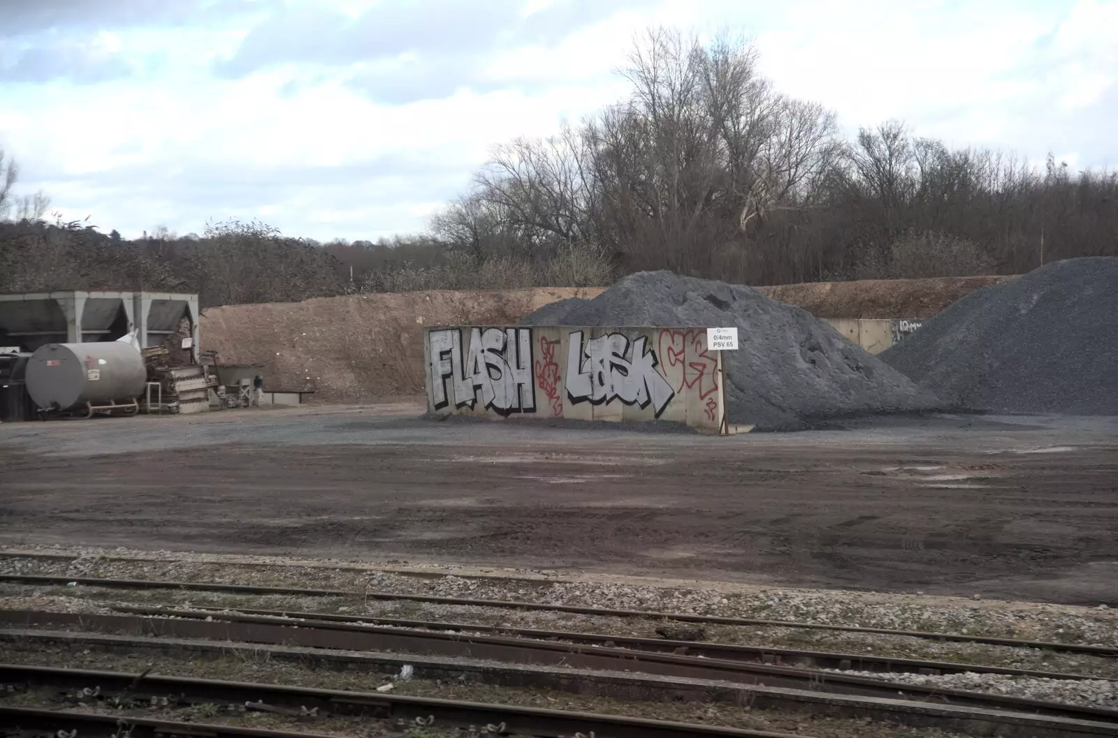 Flash and Lask tags in a gravel pit, from A Trip to the Odeon Cinema, Riverside, Norwich - 29th January 2022