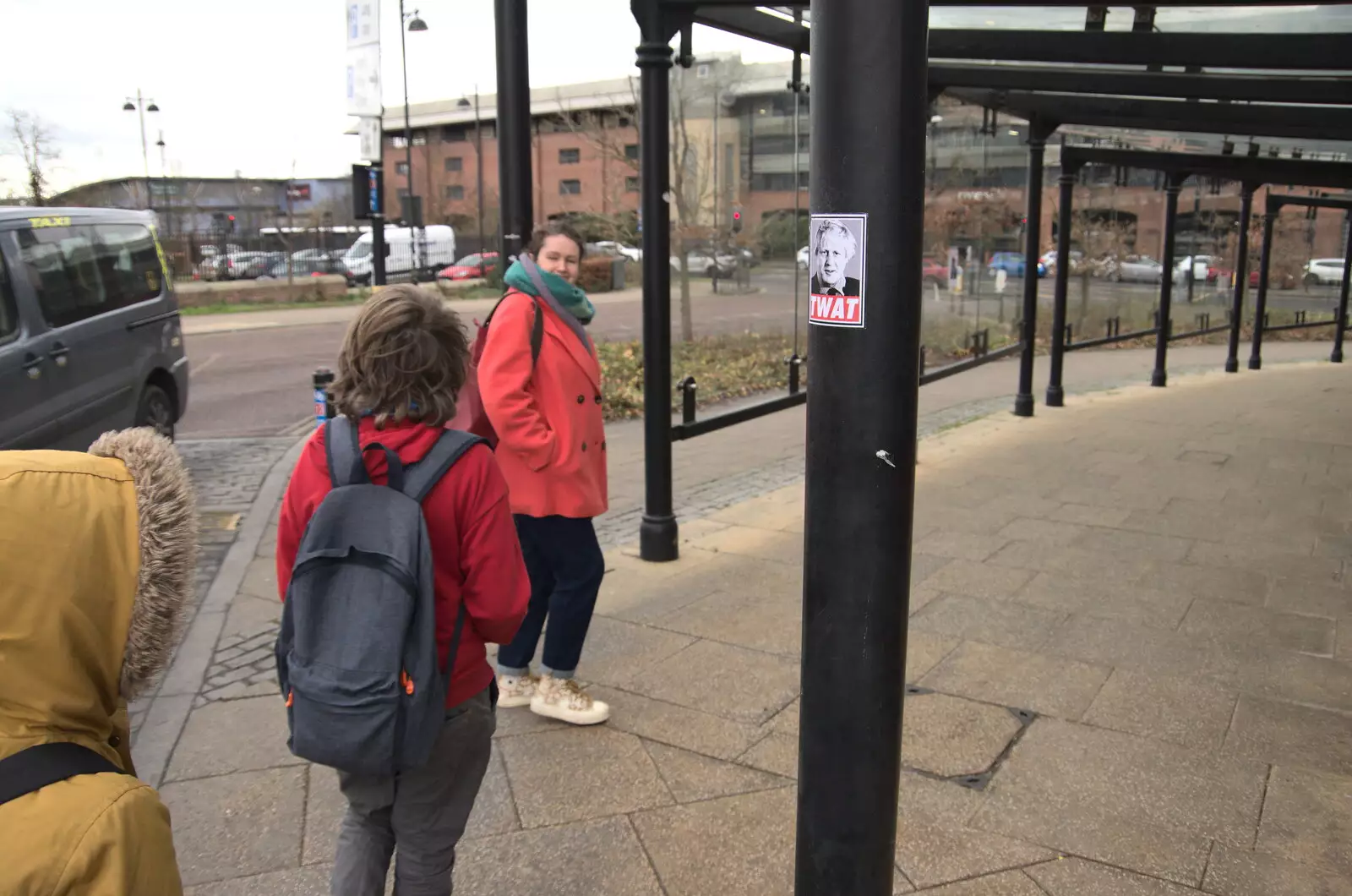 We walk past the Boris Twat mini poster, from A Trip to the Odeon Cinema, Riverside, Norwich - 29th January 2022