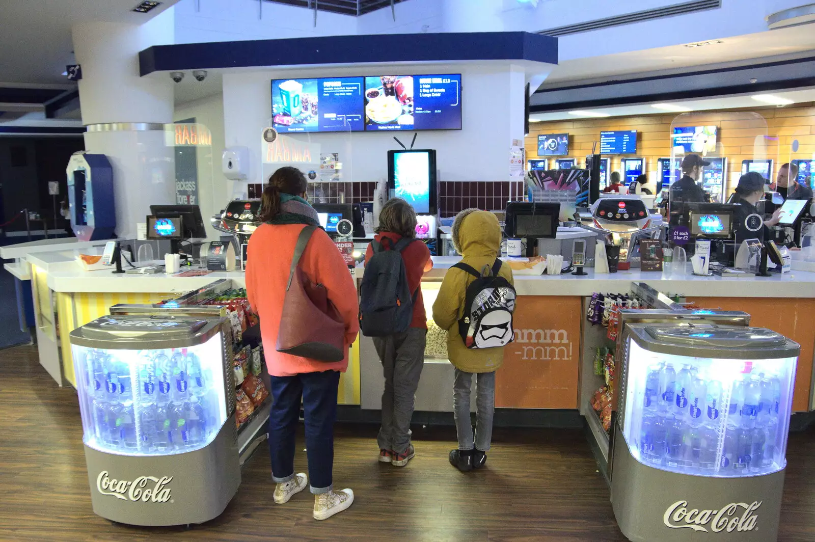 The boys queue up to buy sweets in Odeon, from A Trip to the Odeon Cinema, Riverside, Norwich - 29th January 2022