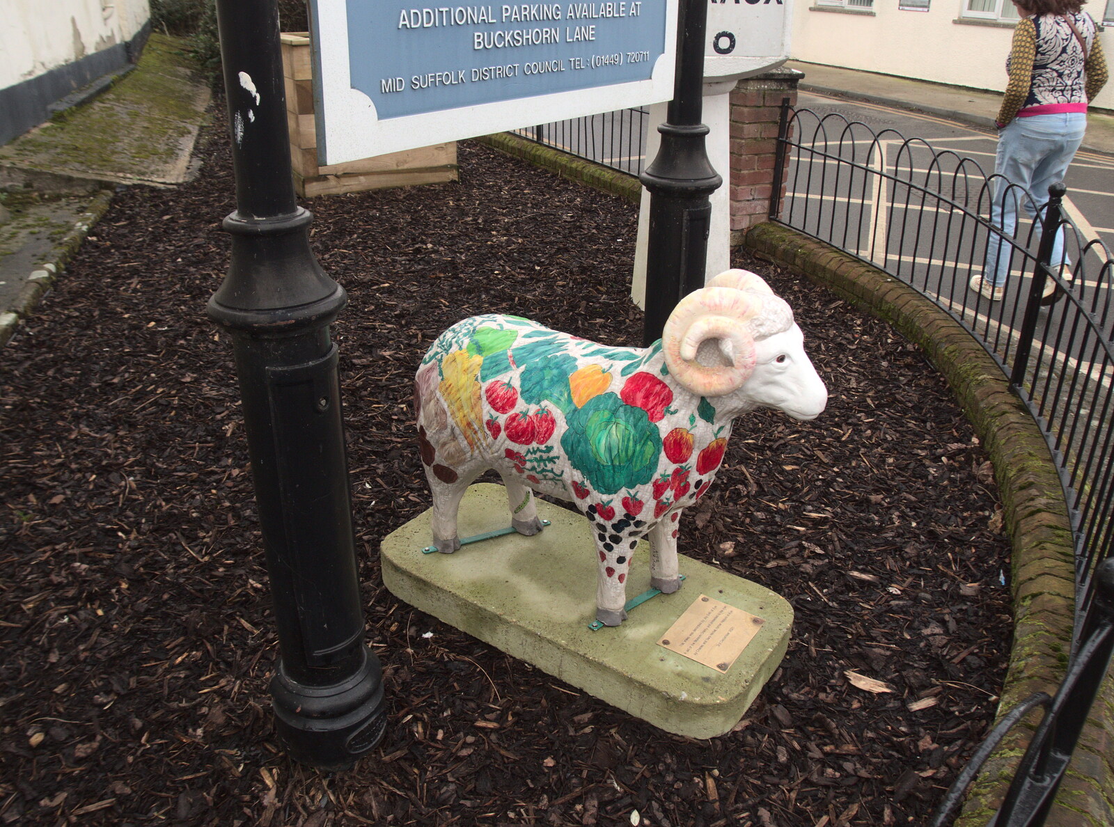 There's a painted sheep at Cross Street from The Lost Pubs of Norwich, Norfolk - 13th February 2022