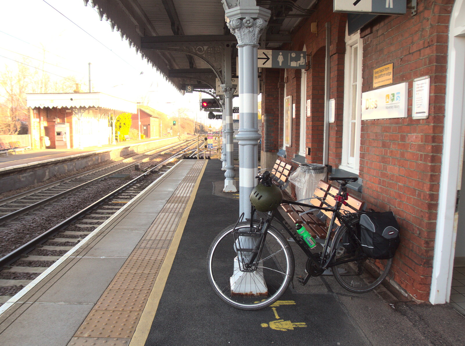 The bike's in its old spot at Diss Station from The Last Trip to the SwiftKey Office, Paddington, London - 23rd February 2022