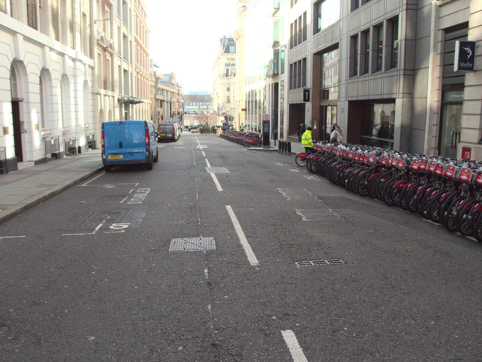 A million parked bikes on Queen Street Place from The Last Trip to the SwiftKey Office, Paddington, London - 23rd February 2022
