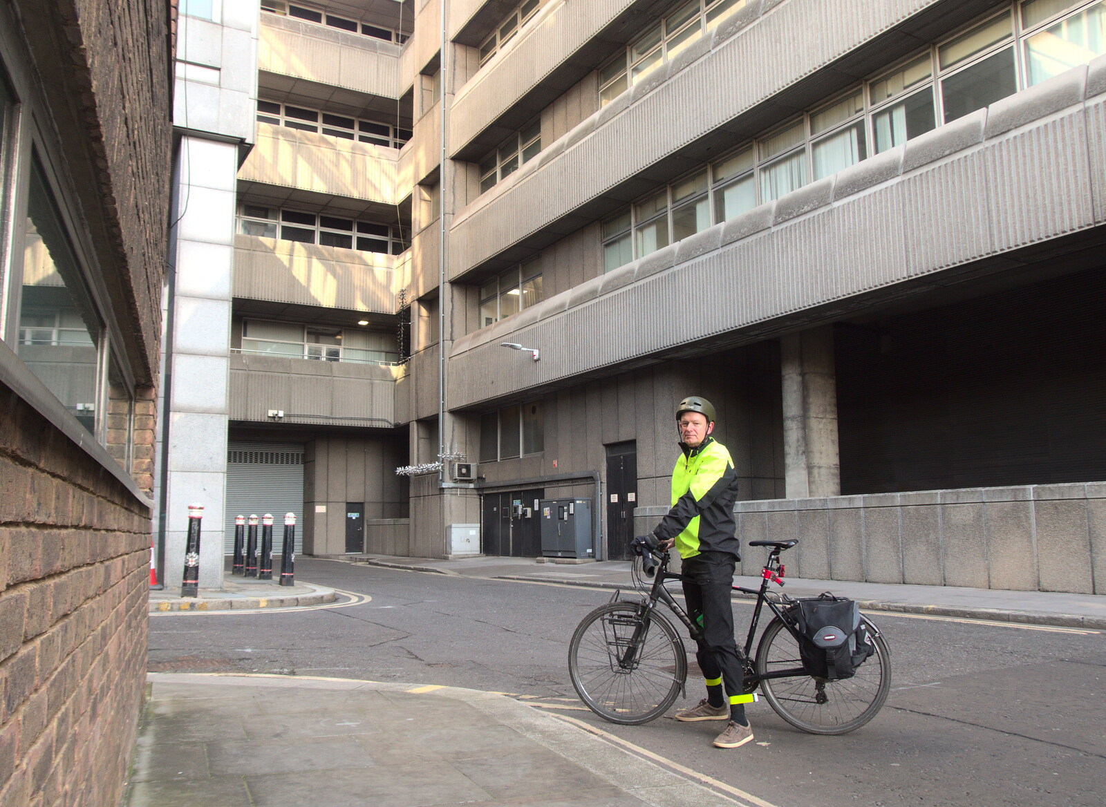 Nosher on the bike on Castle Baynard Street from The Last Trip to the SwiftKey Office, Paddington, London - 23rd February 2022