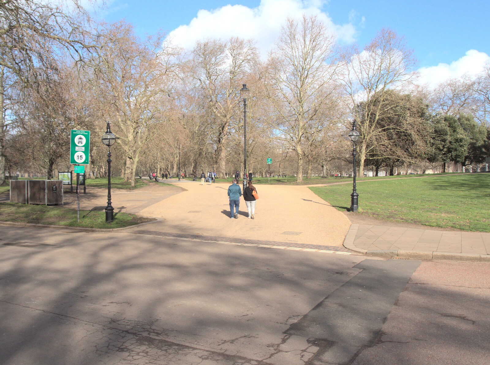 The path up the east side of Hyde Park from The Last Trip to the SwiftKey Office, Paddington, London - 23rd February 2022