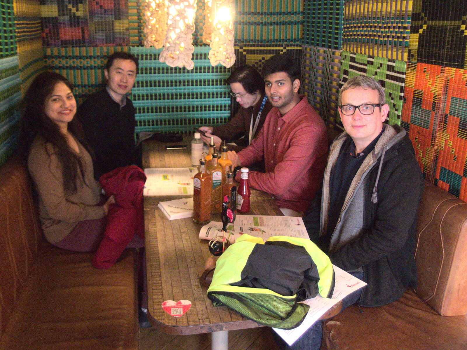 Some of the gang in Bayswater Nando's from The Last Trip to the SwiftKey Office, Paddington, London - 23rd February 2022