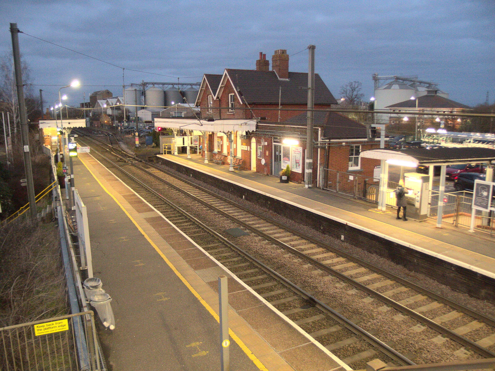 Diss station in the dusk from The Last Trip to the SwiftKey Office, Paddington, London - 23rd February 2022