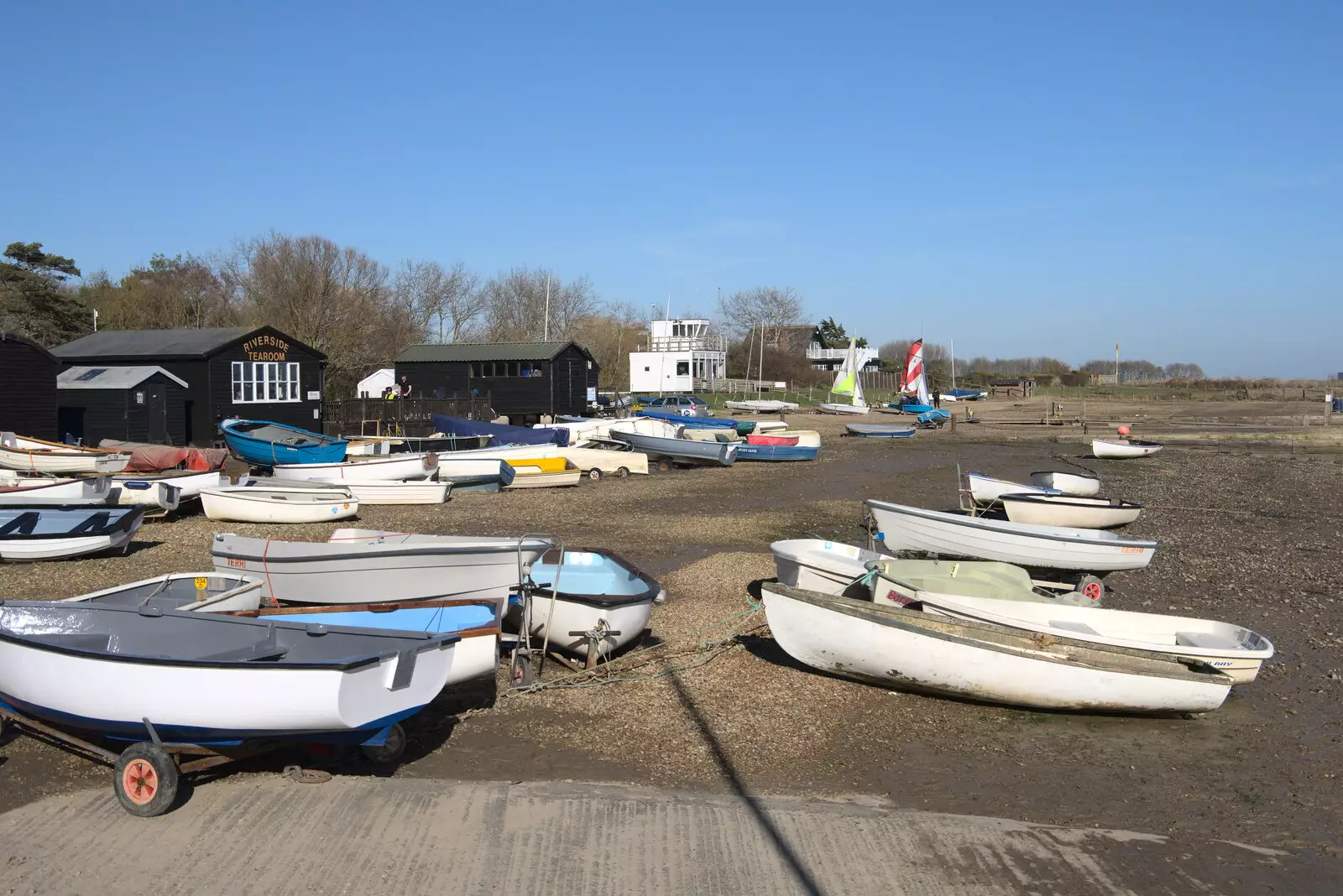 Boats in the boatyard, from A Trip to Orford Castle, Orford, Suffolk - 26th February 2022
