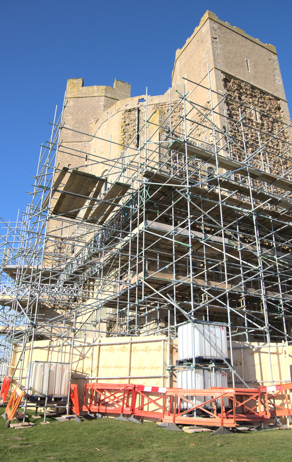 Orford Castle has a major scaffolding job on from A Trip to Orford Castle, Orford, Suffolk - 26th February 2022