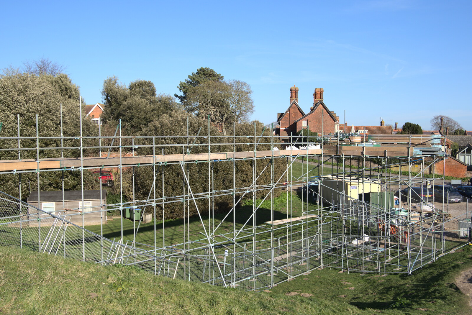 There's also a huge scaffolding pier from A Trip to Orford Castle, Orford, Suffolk - 26th February 2022