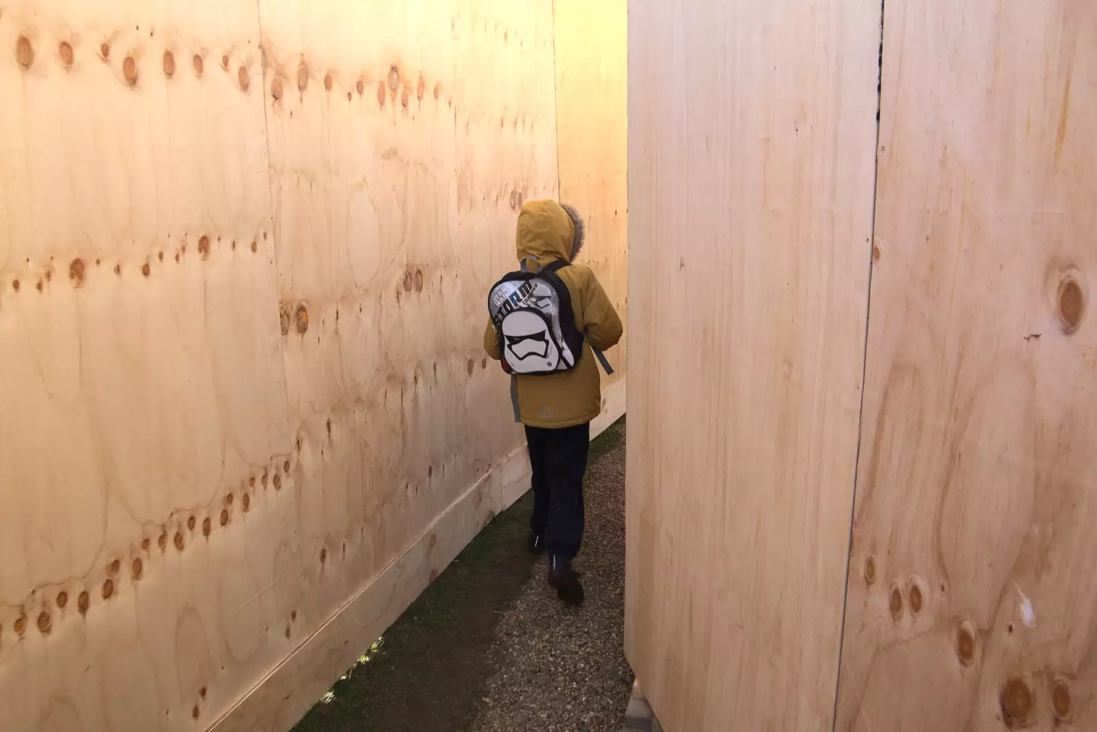 Harry walks through the safety corridor, from A Trip to Orford Castle, Orford, Suffolk - 26th February 2022