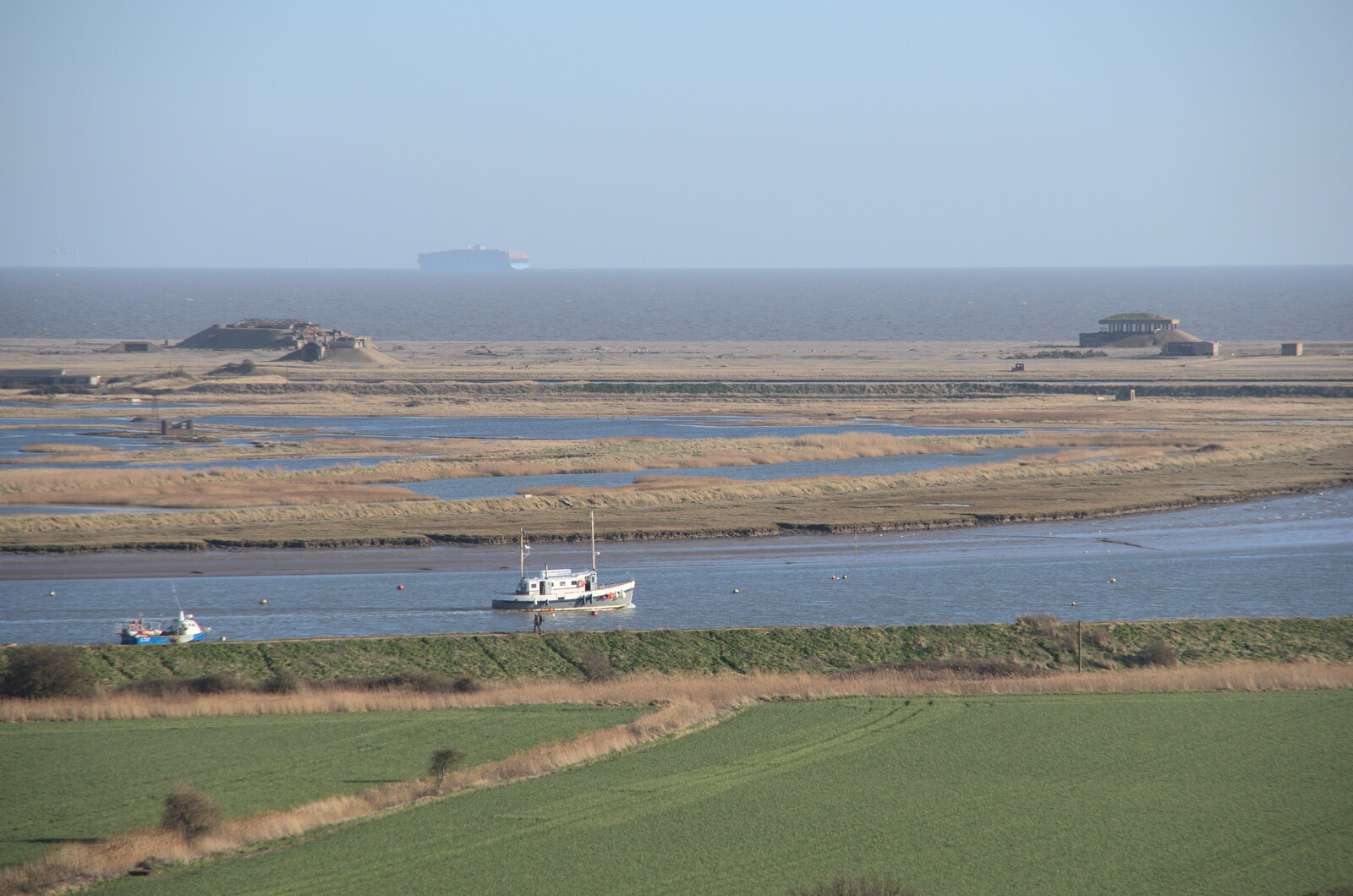 The MV Lady Florence heads out on a cruise from A Trip to Orford Castle, Orford, Suffolk - 26th February 2022