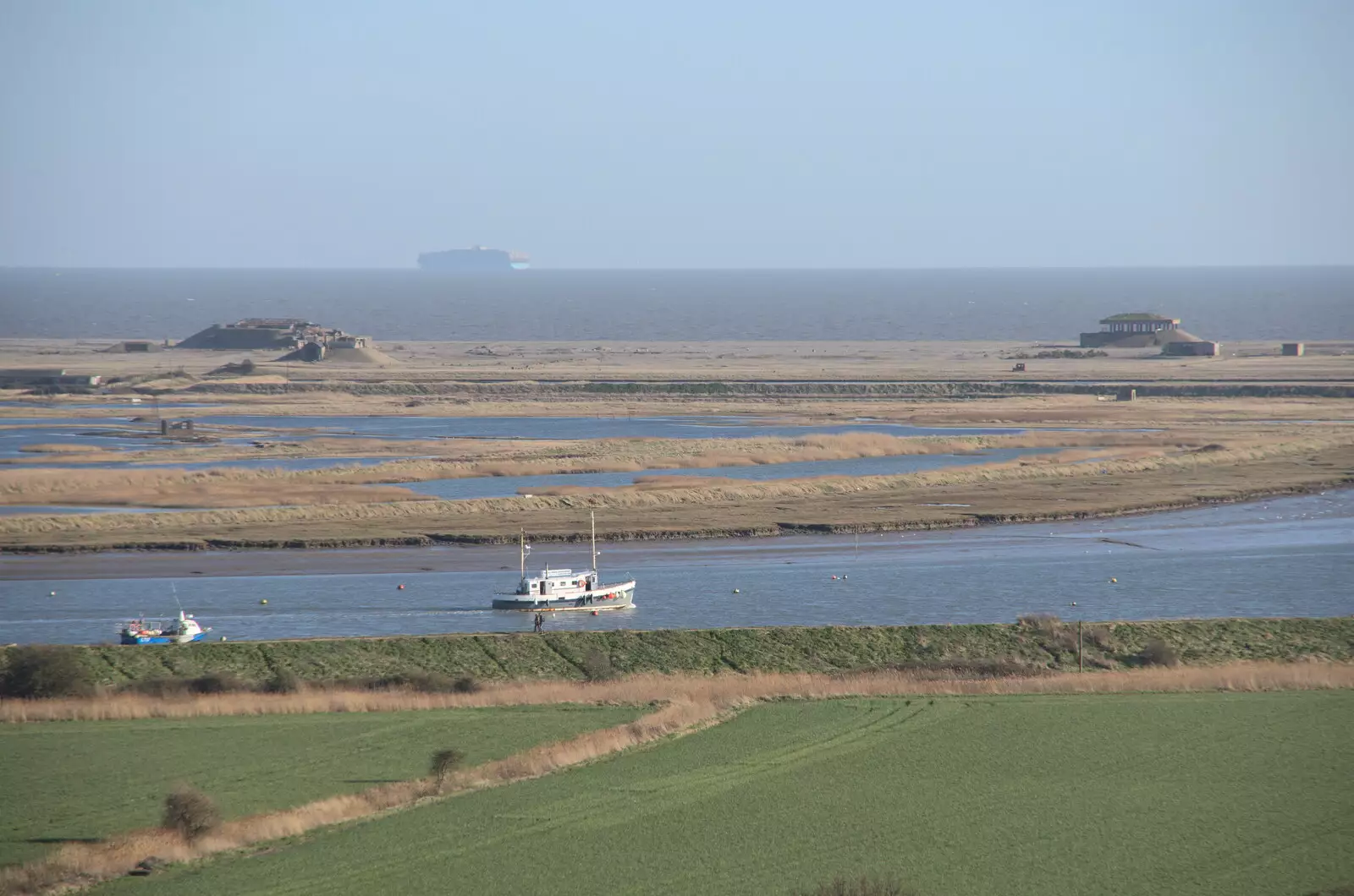 The MV Lady Florence heads out on a cruise, from A Trip to Orford Castle, Orford, Suffolk - 26th February 2022