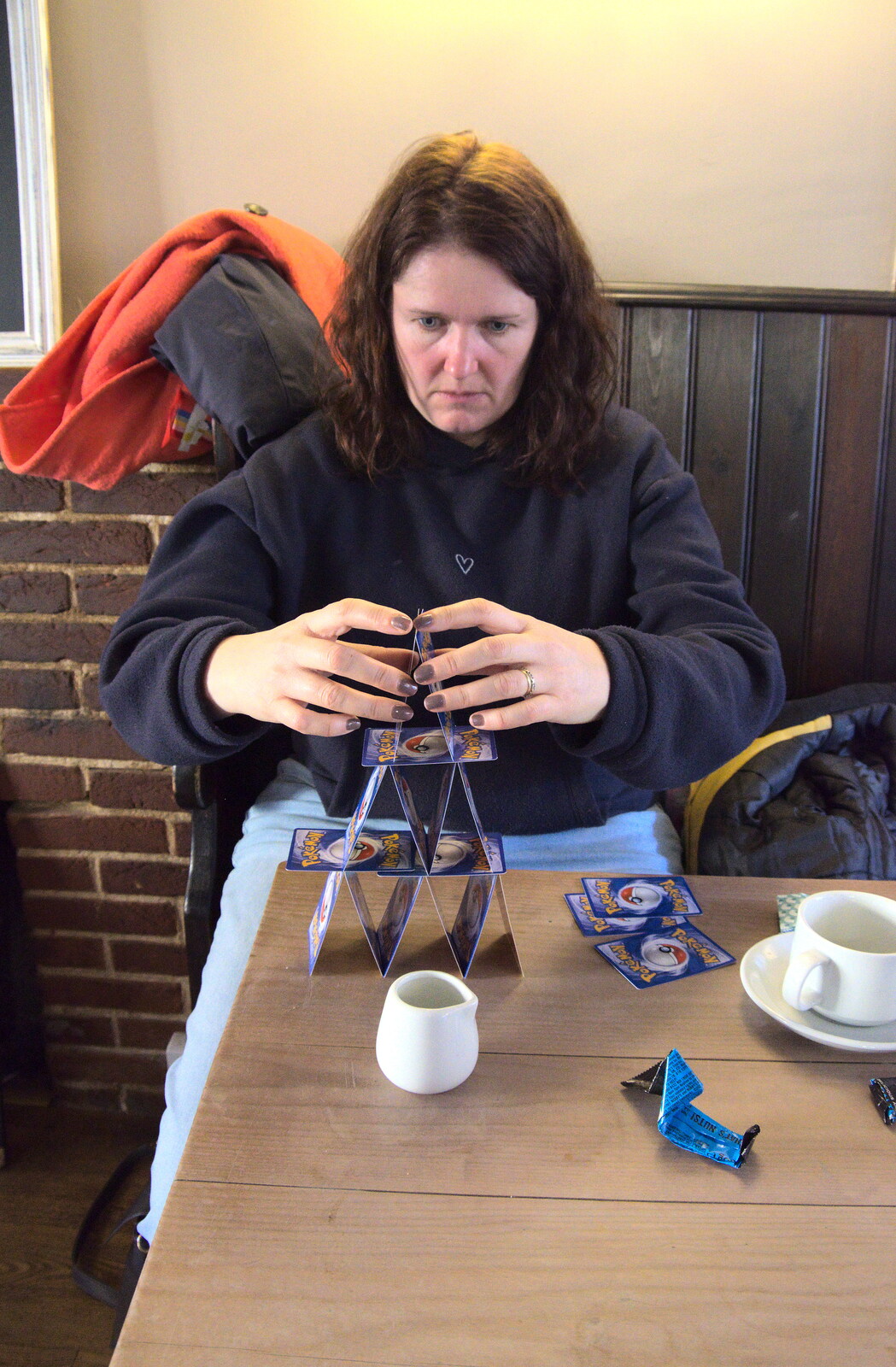 Isobel has a go too from A Trip to Orford Castle, Orford, Suffolk - 26th February 2022