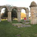 Isobel roams around the 12th Century Chancel, A Trip to Orford Castle, Orford, Suffolk - 26th February 2022