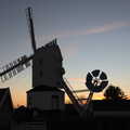 The sunset behind Saxtead Mill, A Trip to Orford Castle, Orford, Suffolk - 26th February 2022