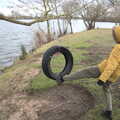 Harry does a spot of tyre kicking, Weybread Pits and a Sunday Walk, Brome, Suffolk - 6th March 2022