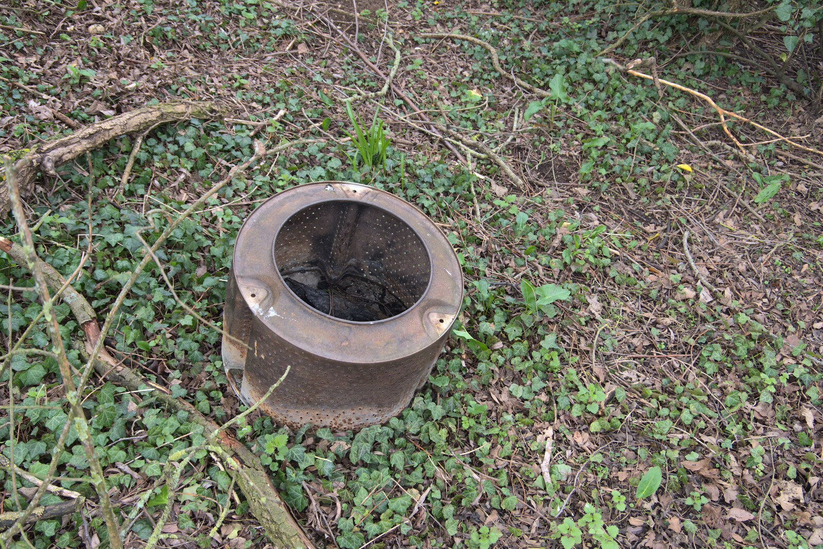 There's a washing machine drum lying around from Weybread Pits and a Sunday Walk, Brome, Suffolk - 6th March 2022