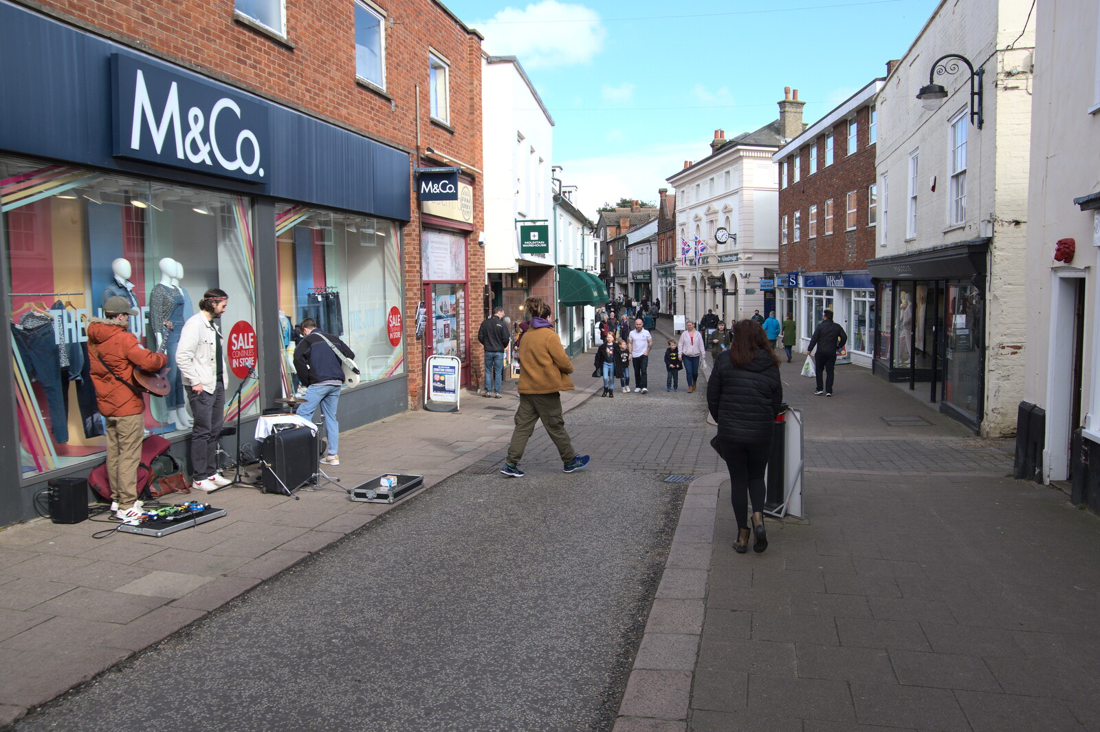 There's some busking on the Thoroughfare from A Trip to the Violin Shop, Woodbridge, Suffolk - 12th March 2022