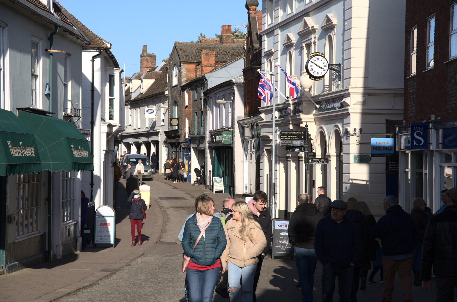 Shops on the Thoroughfare from A Trip to the Violin Shop, Woodbridge, Suffolk - 12th March 2022