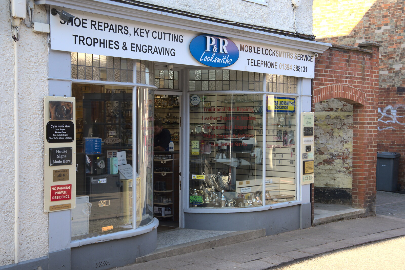 A nice old-fashined locksmiths and engraving shop from A Trip to the Violin Shop, Woodbridge, Suffolk - 12th March 2022