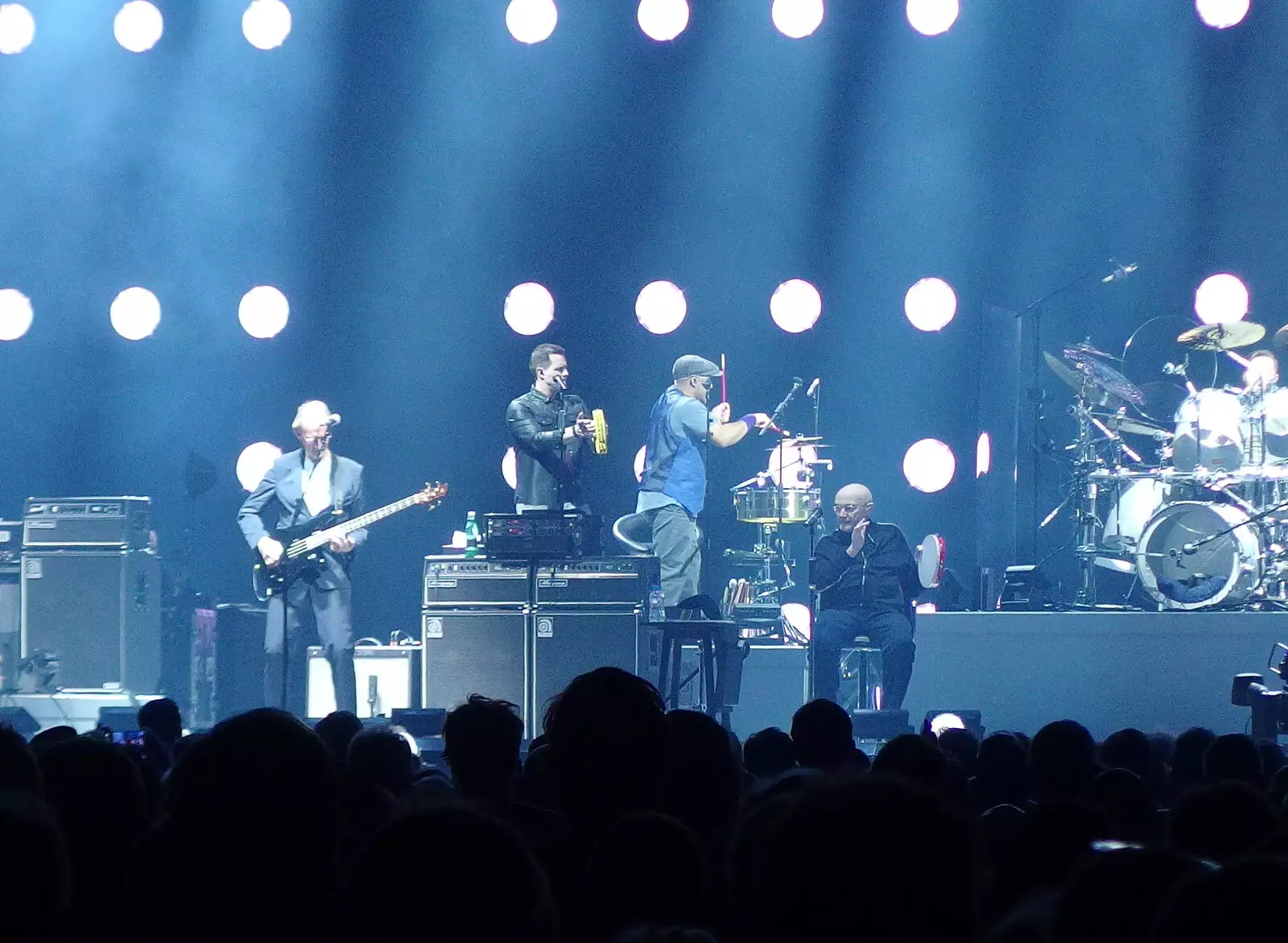 Phil Collins is sitting down through the set, from Genesis at the O2, North Greenwich, London - 24th March 2022