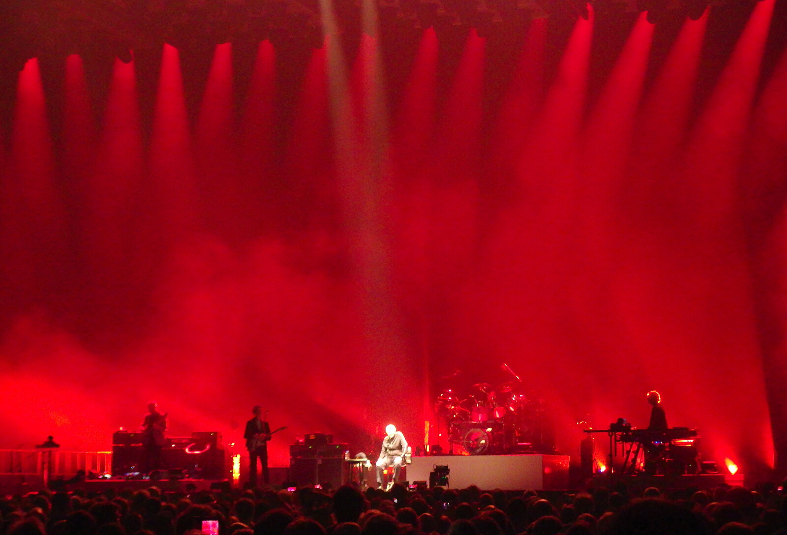 A wall of red light from Genesis at the O2, North Greenwich, London - 24th March 2022
