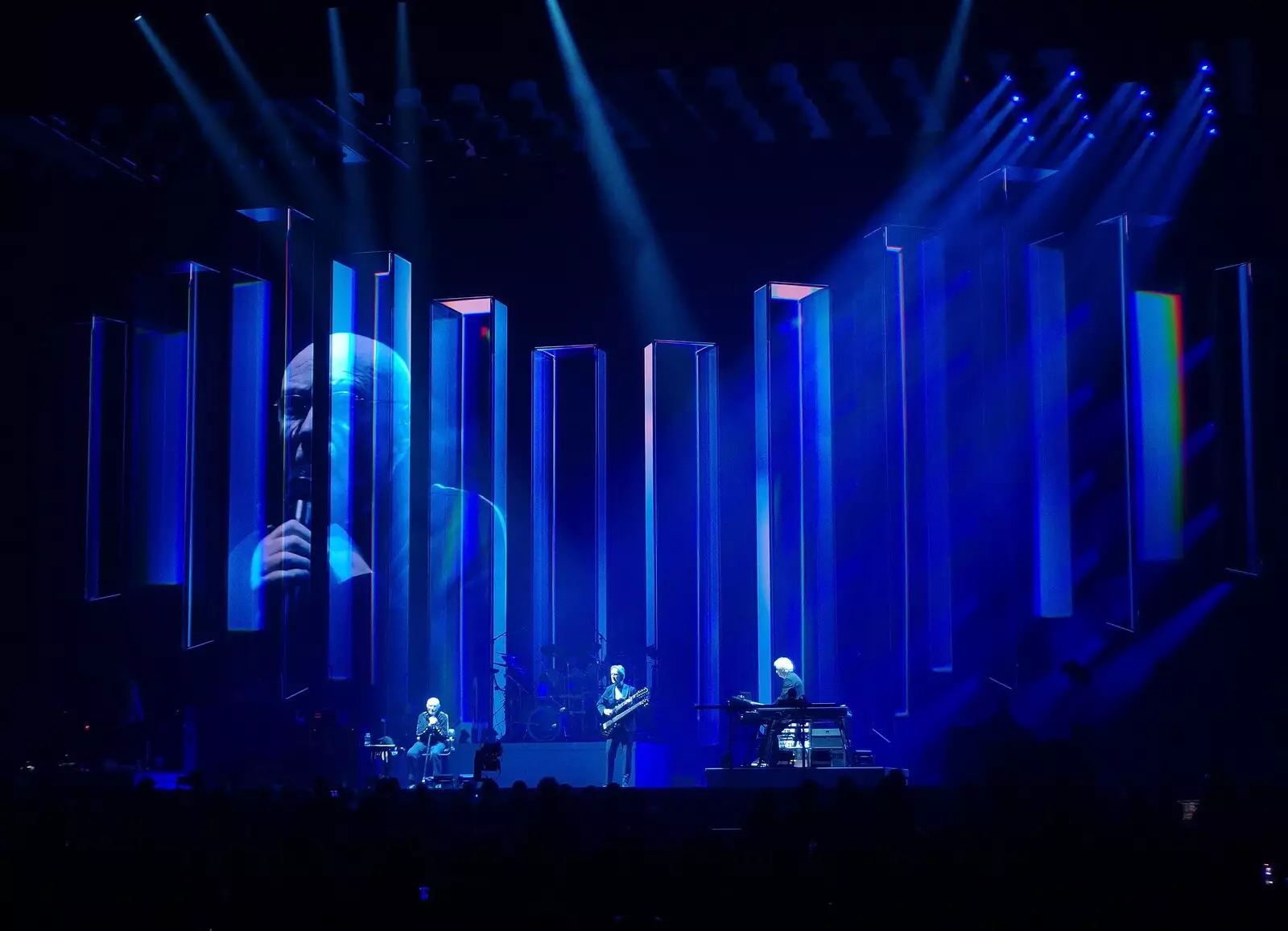 Mike Rutherford's got the twin-neck guitar out, from Genesis at the O2, North Greenwich, London - 24th March 2022