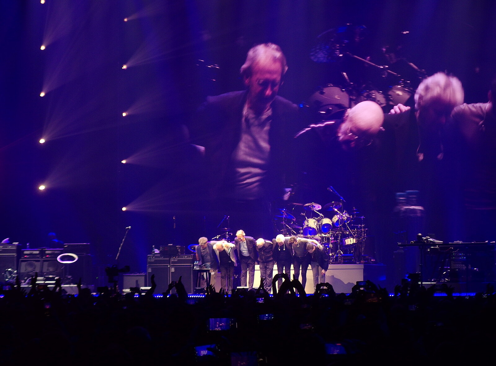 Genesis take a bow at the end of an epic gig from Genesis at the O2, North Greenwich, London - 24th March 2022