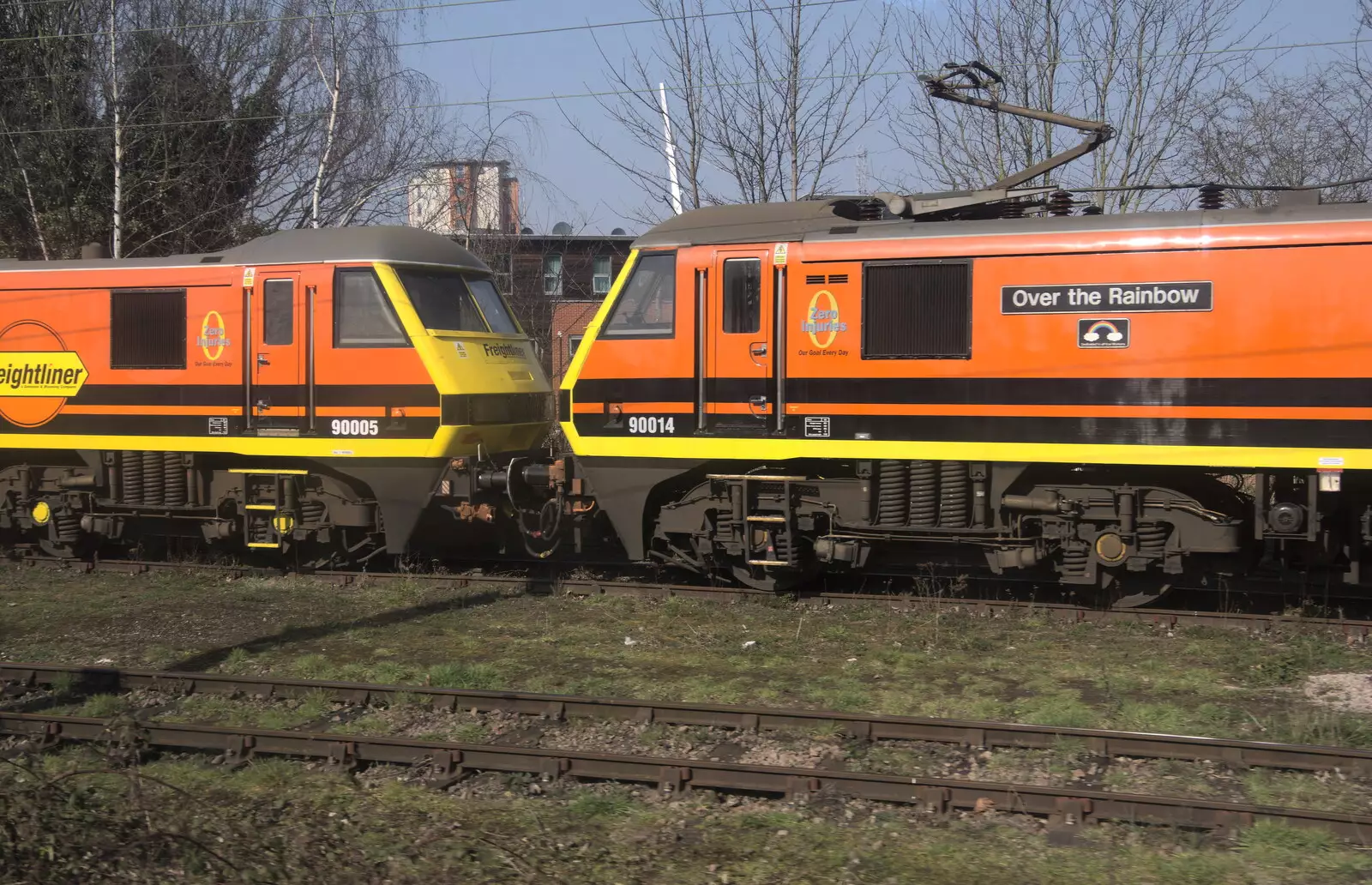 90014 'Over the Rainbow' and the former 90005 Lord Nelson, from Genesis at the O2, North Greenwich, London - 24th March 2022