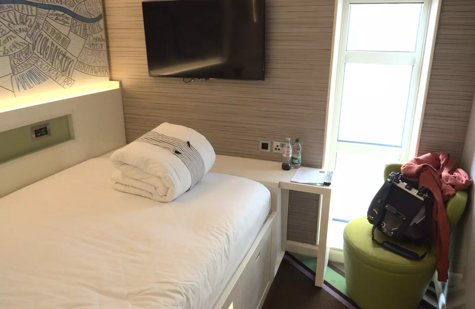 The Premier Inn Hub has tiny but well-done rooms, from Genesis at the O2, North Greenwich, London - 24th March 2022