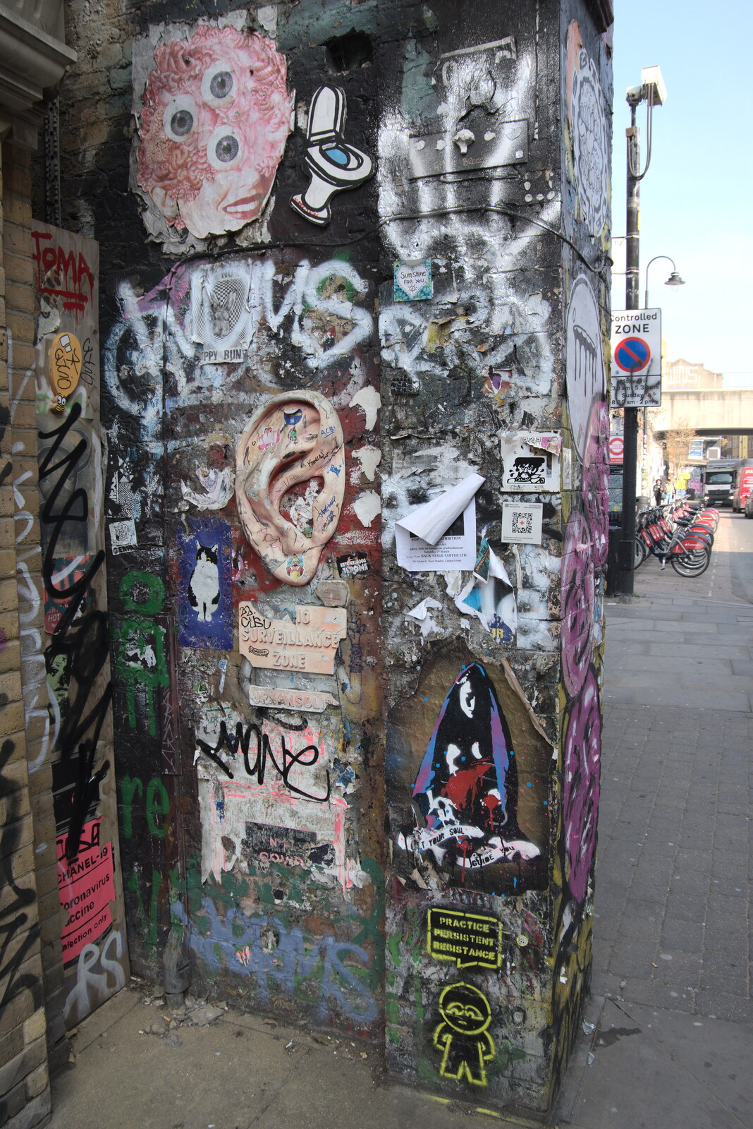 A Walk Around the South Bank, London - 25th March 2022: There's a 3-D ear stuck to a wall