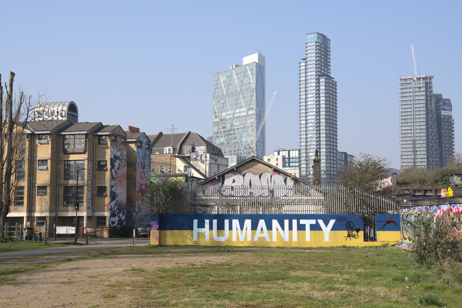 A Walk Around the South Bank, London - 25th March 2022: Graffiti for Ukraine