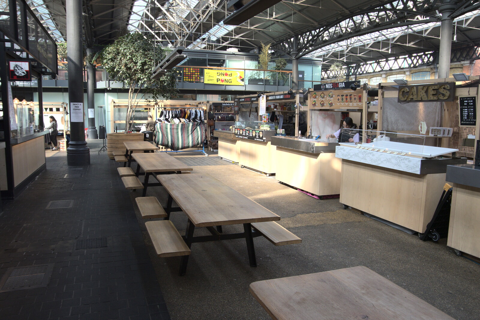 A Walk Around the South Bank, London - 25th March 2022: New Spitalfields Market is quiet