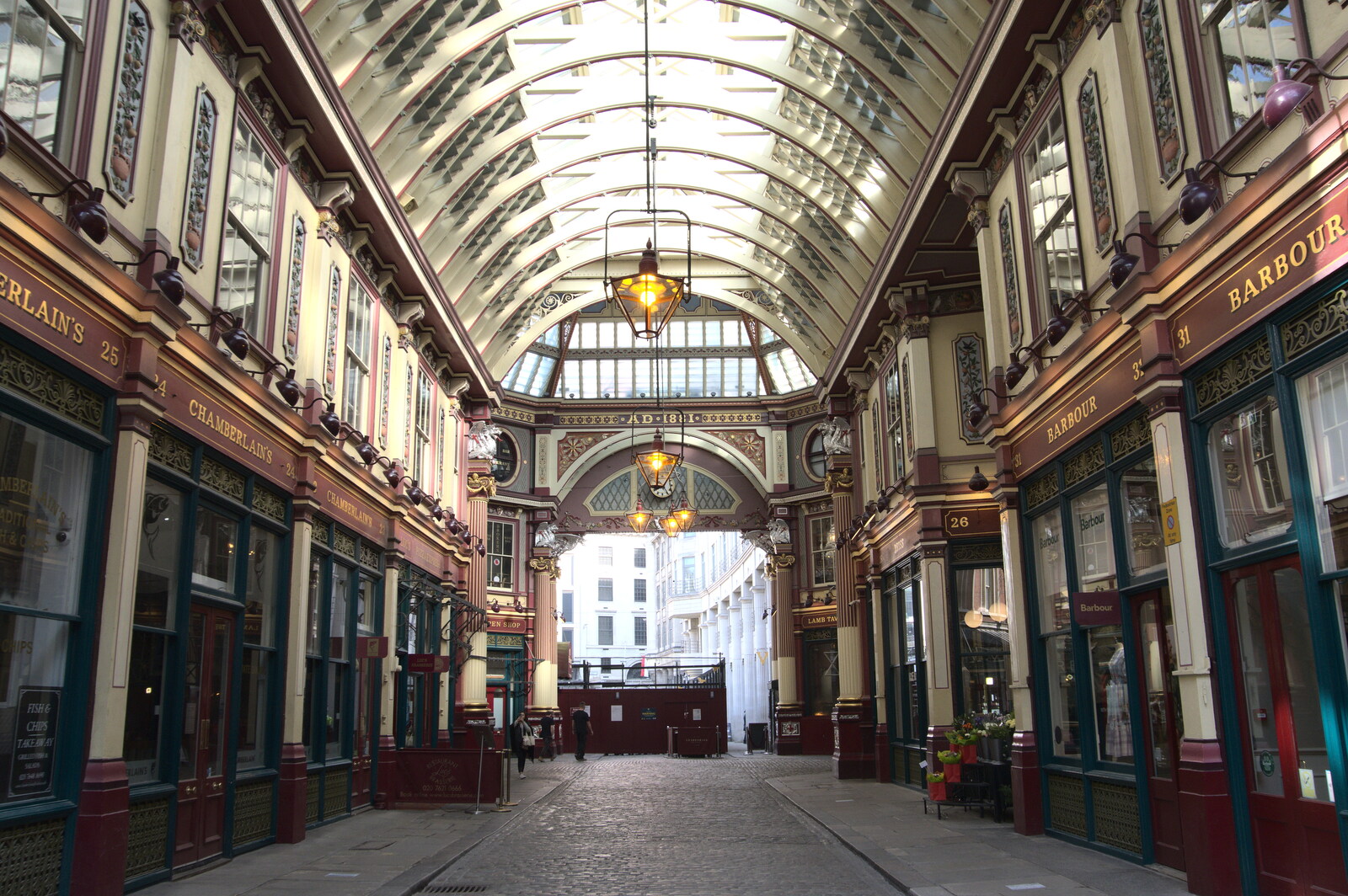 A Walk Around the South Bank, London - 25th March 2022: The grand Victorian Leadenhall Market arcade