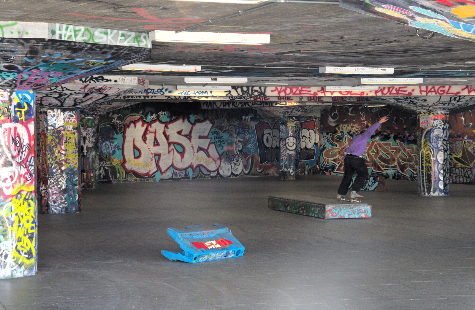 A Walk Around the South Bank, London - 25th March 2022: A skateboarder does his thing 
