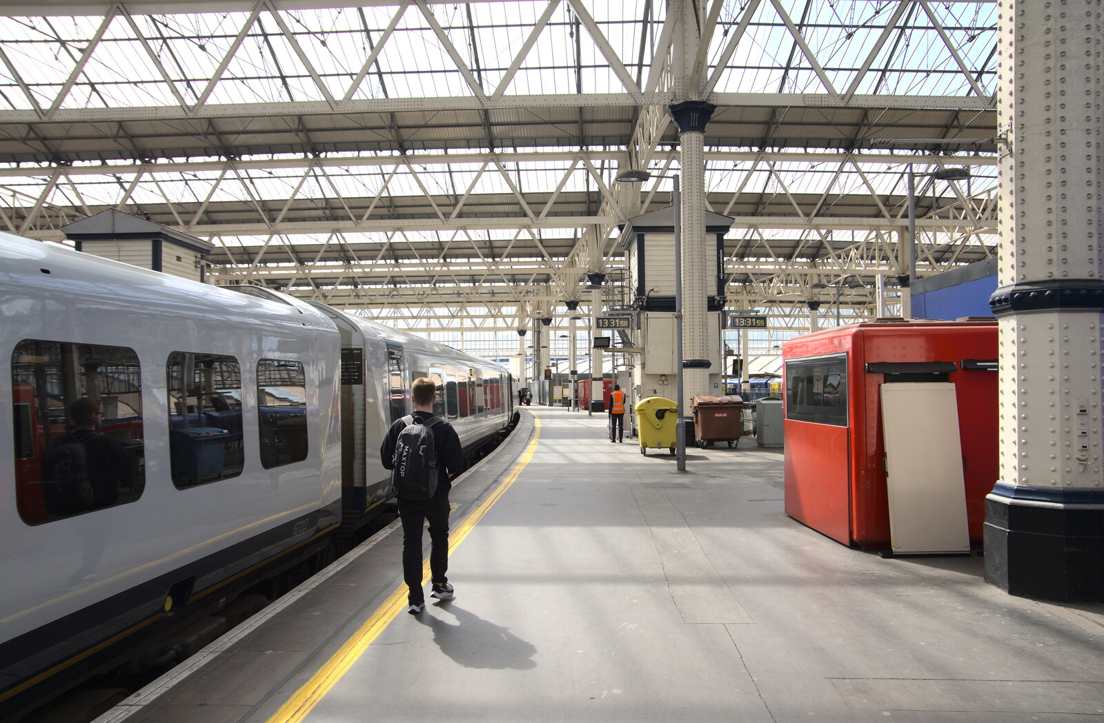 A Trip Down South, New Milton, Hampshire - 9th April 2022: The train to New Milton waits at Waterloo