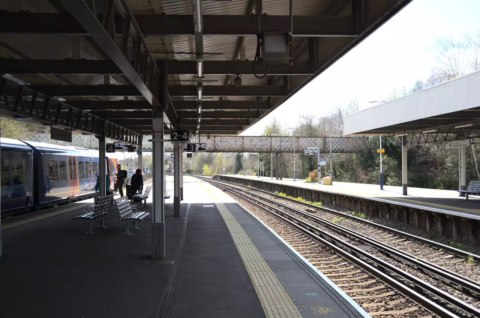 On the platform at Brockenhurst Station, from A Trip Down South, New Milton, Hampshire - 9th April 2022