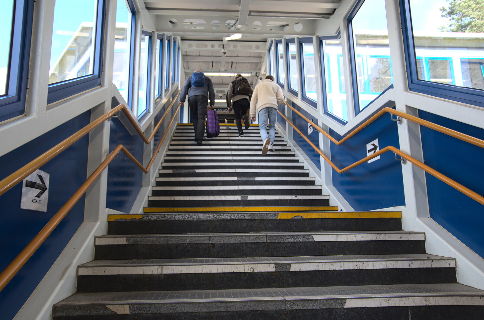 A Trip Down South, New Milton, Hampshire - 9th April 2022: The steps out of the station
