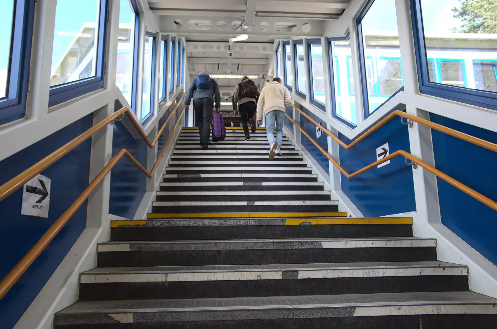 The steps out of the station, from A Trip Down South, New Milton, Hampshire - 9th April 2022