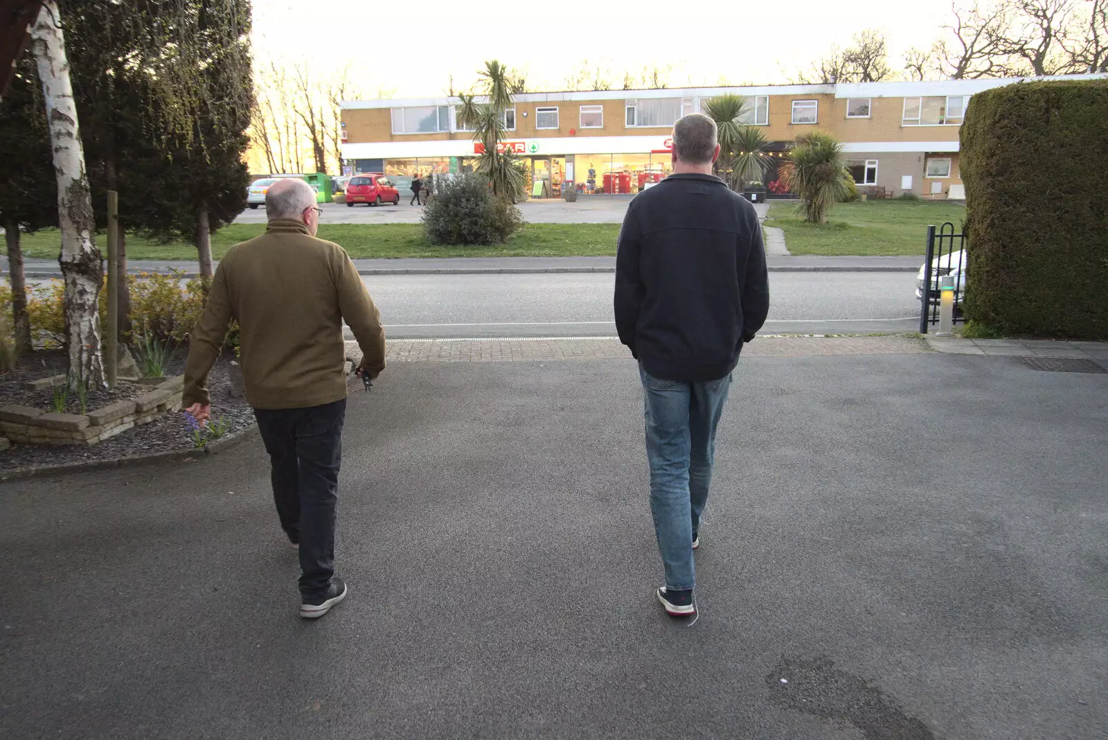 Hamish and Sean stride around, from A Trip Down South, New Milton, Hampshire - 9th April 2022