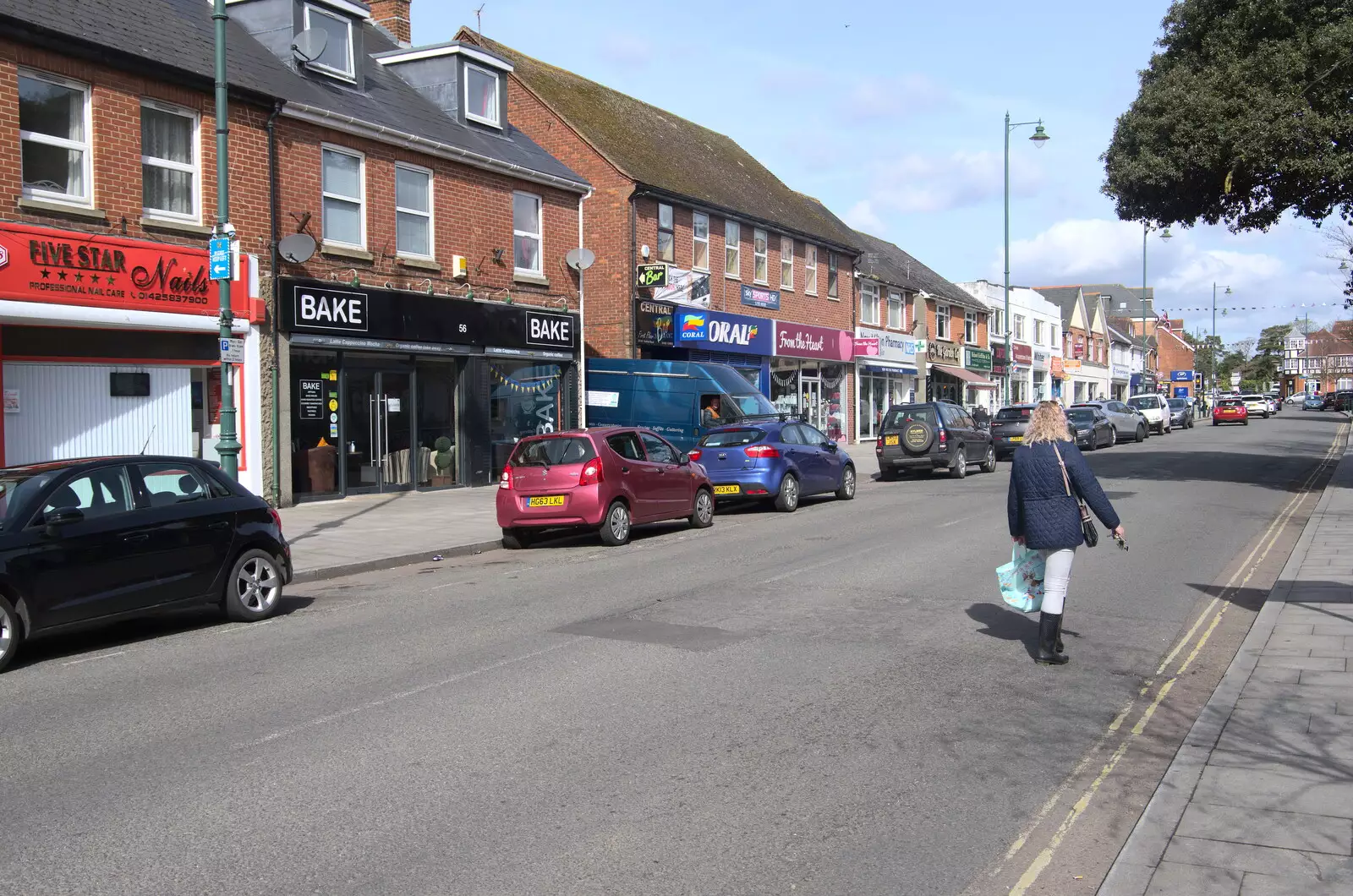 Another look up Station Road, from Bernice's Birthday and Walks Around New Milton and Lymington, Hampshire - 10th April 2022